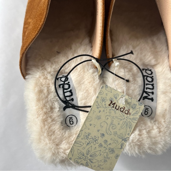 NWT Clog Faux Fur Lined Clog Heels Mule Slip On Mules Shoes Chunky Heel - Picture 4 of 7